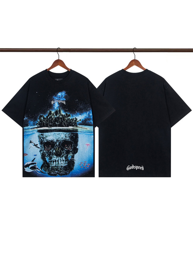 [50% Off]Godspeed Undersea Skeleton Island Printed Tee 27931299