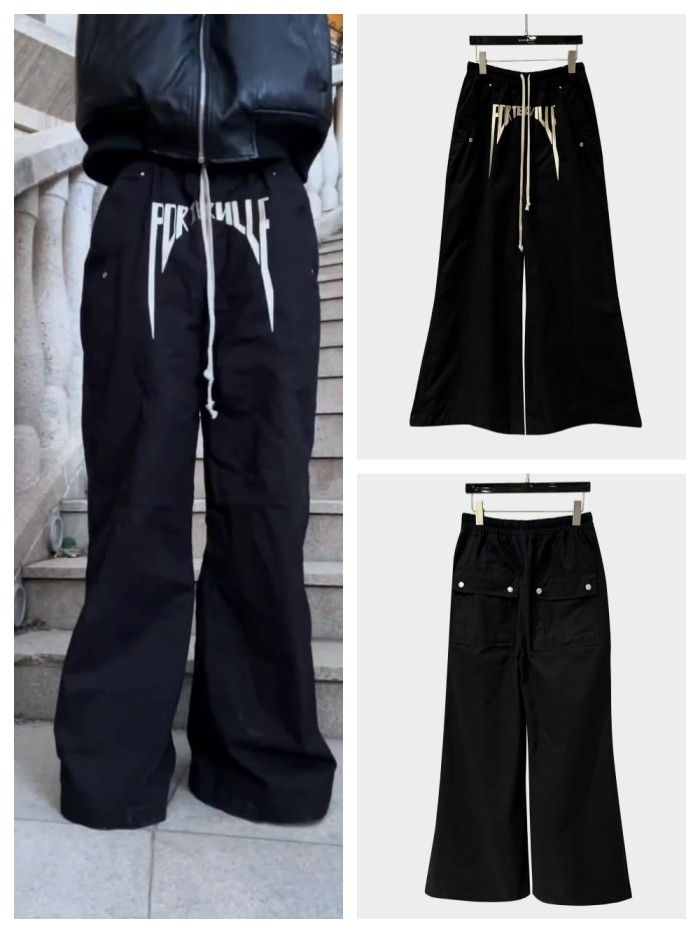 1:1 quality version 27947610 Embroidered Monogrammed Wide Leg Flared Pants