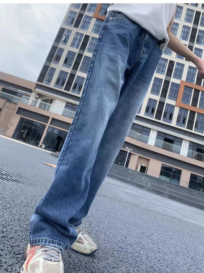 27947435 Ice Blue Straight Leg Washed Jeans