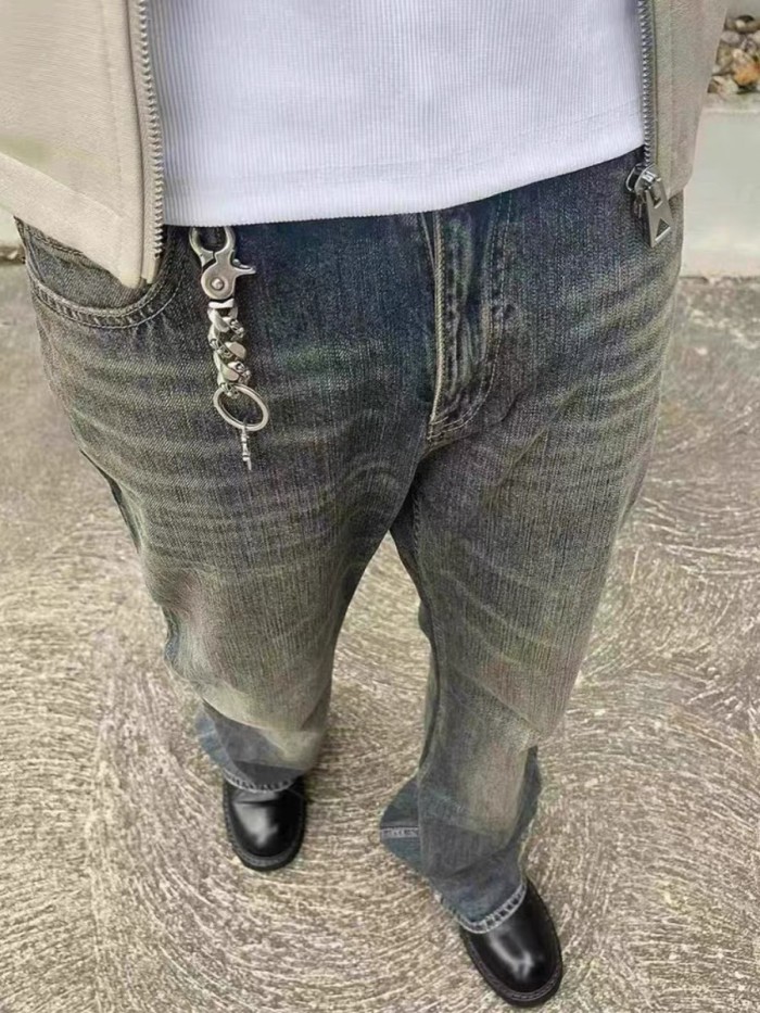 27947467 Vintage Blue Washed and Aged Micro Jeans