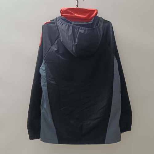 2024/2025 Manchester United Windbreaker Black Football Shirt 1:1 Thai Quality
