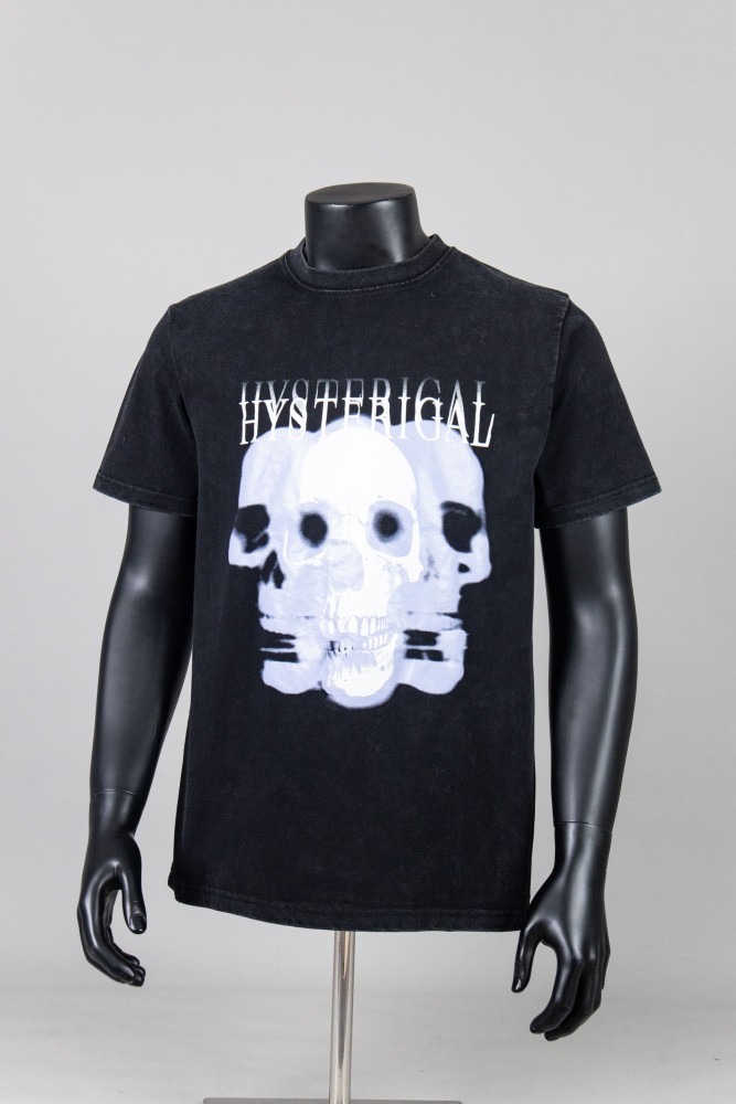 27954152 Hysterical Skull Letter Print Tee