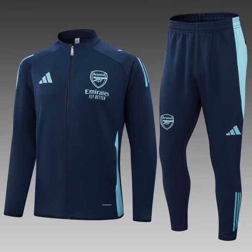 2024/2025 Arsenal Long Zipped Jacket Royal Blue Football Shirt 1:1 Thai Quality Set
