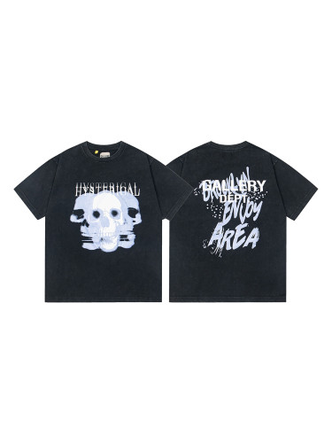 27954152 Hysterical Skull Letter Print Tee