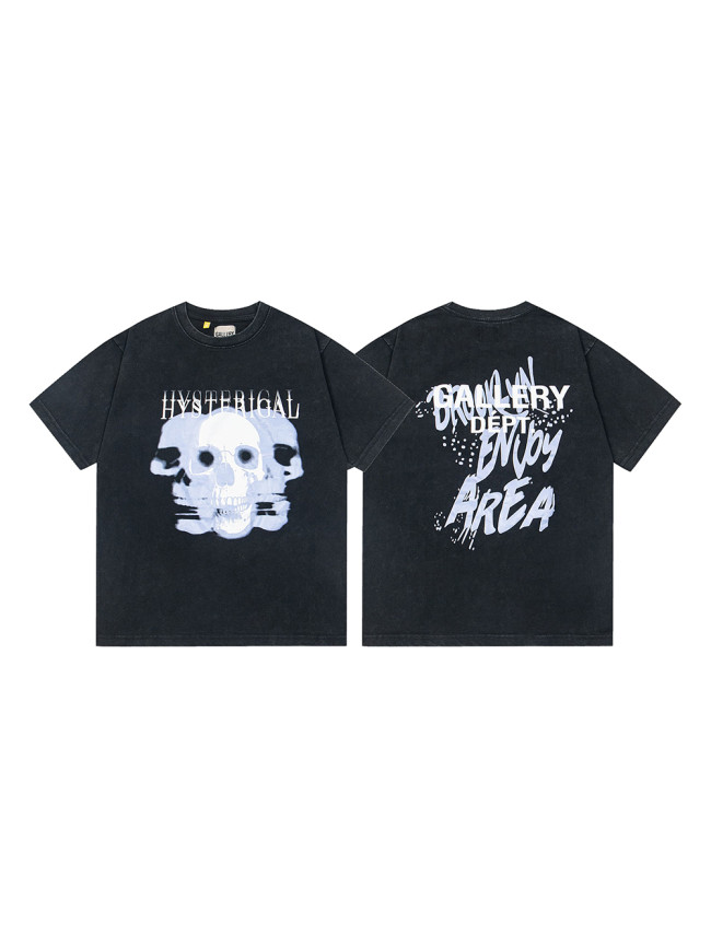 27954152 Hysterical Skull Letter Print Tee