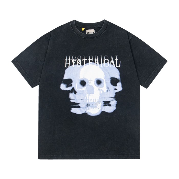 27954152 Hysterical Skull Letter Print Tee