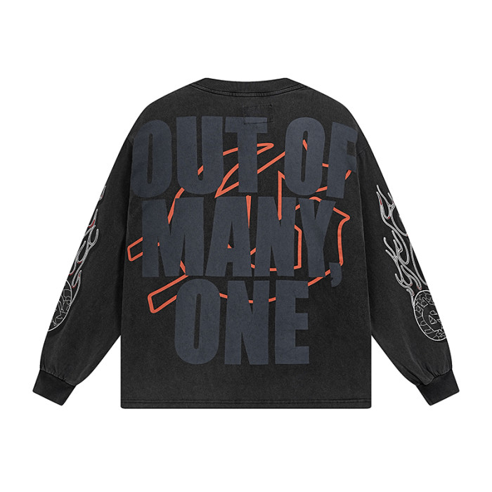 27954184 Burning Car Print Long Sleeve T-Shirt 2 colors