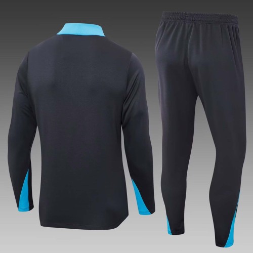 2024/2025 Tottenham Half-Pull Training Suit Black Jersey 1:1 Thai Quality Set