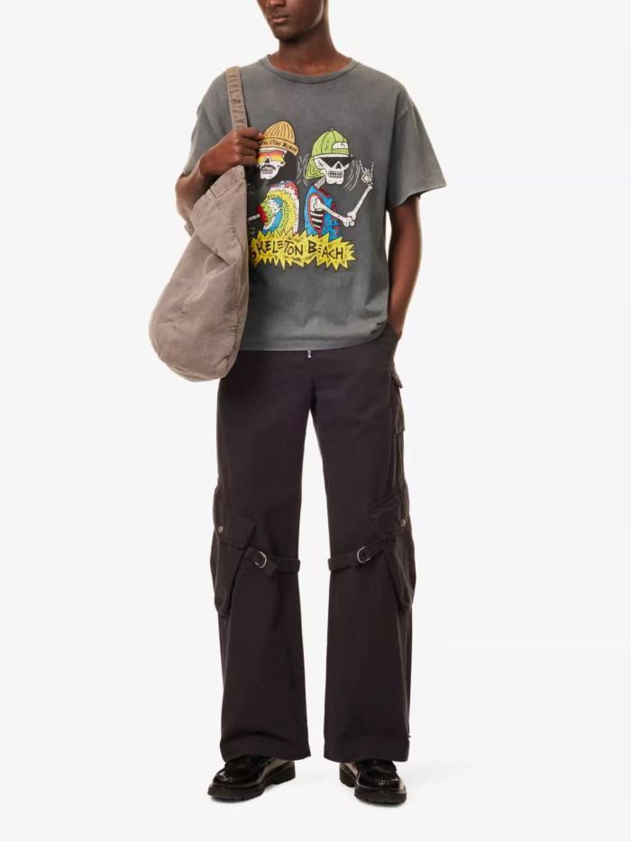 1:1 quality version 27958428 Skull Companion Print Washed Version Tee