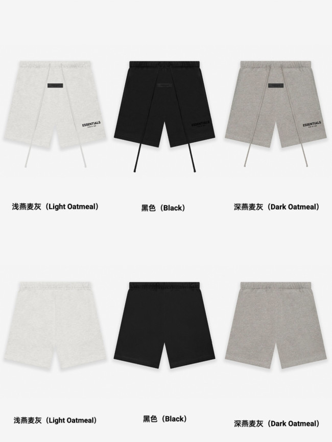 1:1 quality version Thin Terry Black Flocked Letter Print Shorts 3 colors