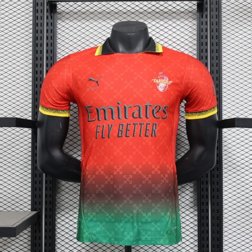 2024/2025 Player Version AC Milan Fourth Away Red Soccer Jersey 1:1 Thai Quality