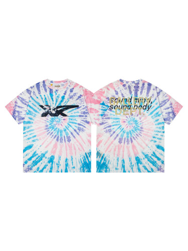 27962794 Letter Print Tie-Dye Tee