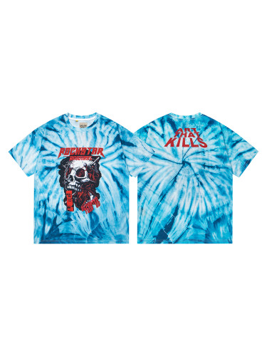 27962786 Skull Print Tie-Dye Tee