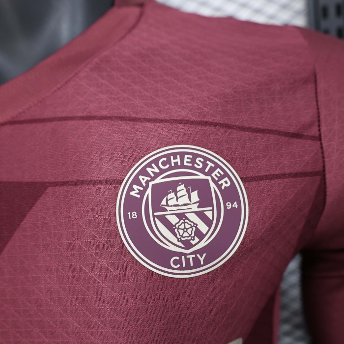 2024/2025 Long Sleeve Player Version Manchester City Third Away Football Shirt 1:1 Thai Quality