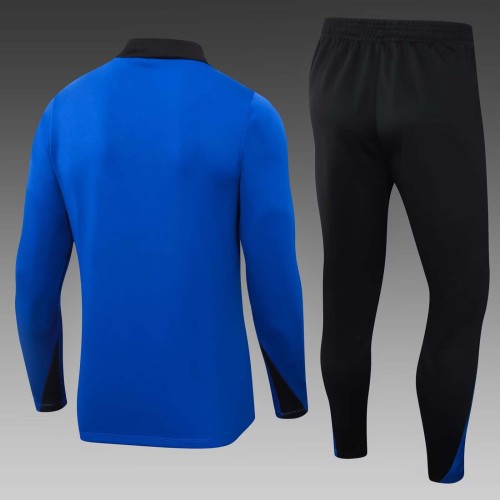 2024/2025 Barcelona Half-Pull Training Suit Colorful Blue Jersey Set