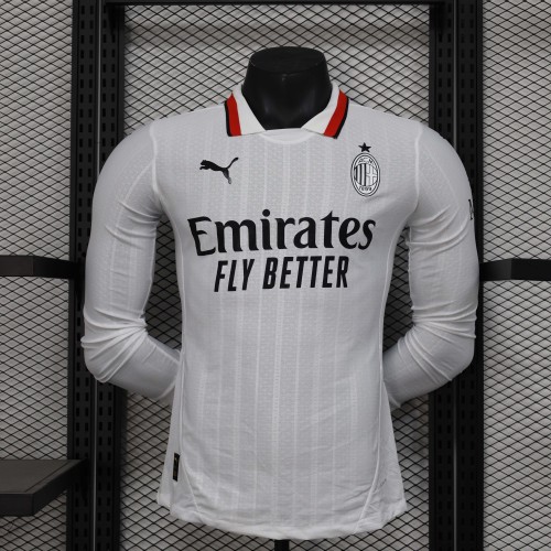 2024/2025 Long Sleeve Player Version AC Milan Away Football Shirt 1:1 Thai Quality