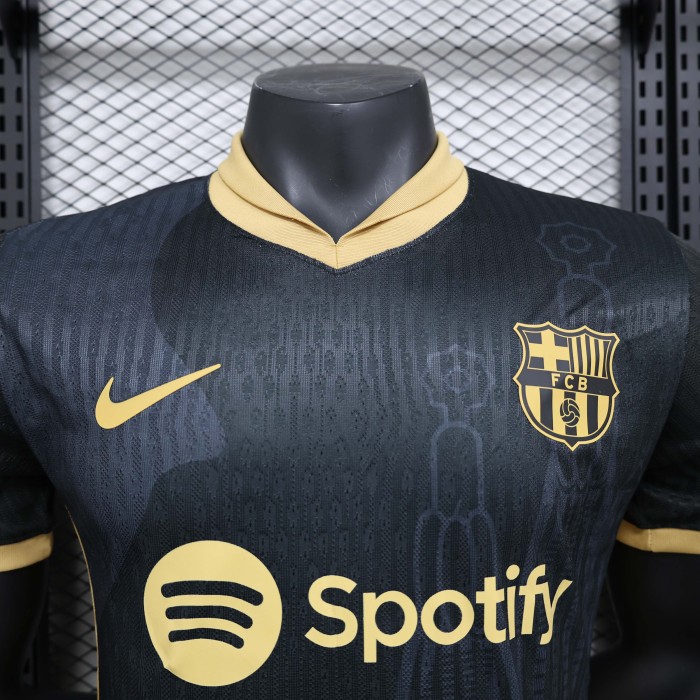 2024/2025 Player Version Barcelona Special Edition Black and yellow Football Shirt 1:1 Thai Quality