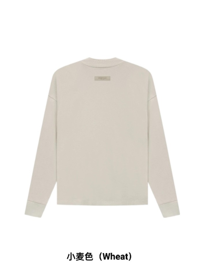 1:1 quality version 27968544 Beige Flocked Letter Long Sleeve T-Shirt 3 colors
