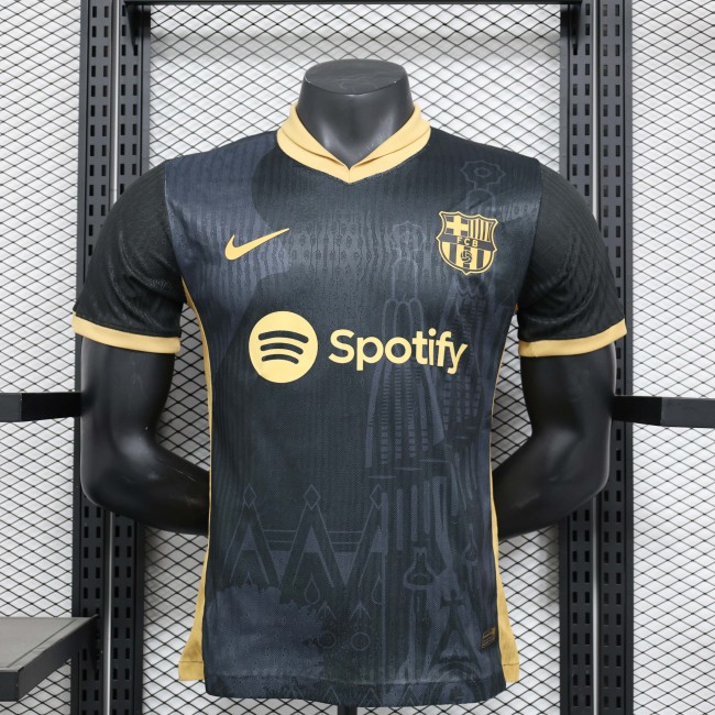 2024/2025 Player Version Barcelona Special Edition Black and yellow Football Shirt 1:1 Thai Quality