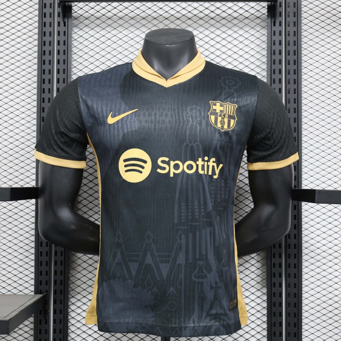 2024/2025 Player Version Barcelona Special Edition Black and yellow Football Shirt 1:1 Thai Quality
