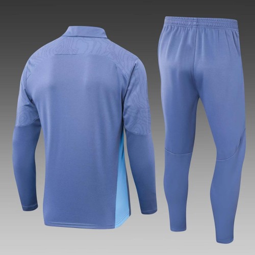 2024/2025 Manchester City Half-Pull Training Suit Gray Football Shirt 1:1 Thai Quality Set