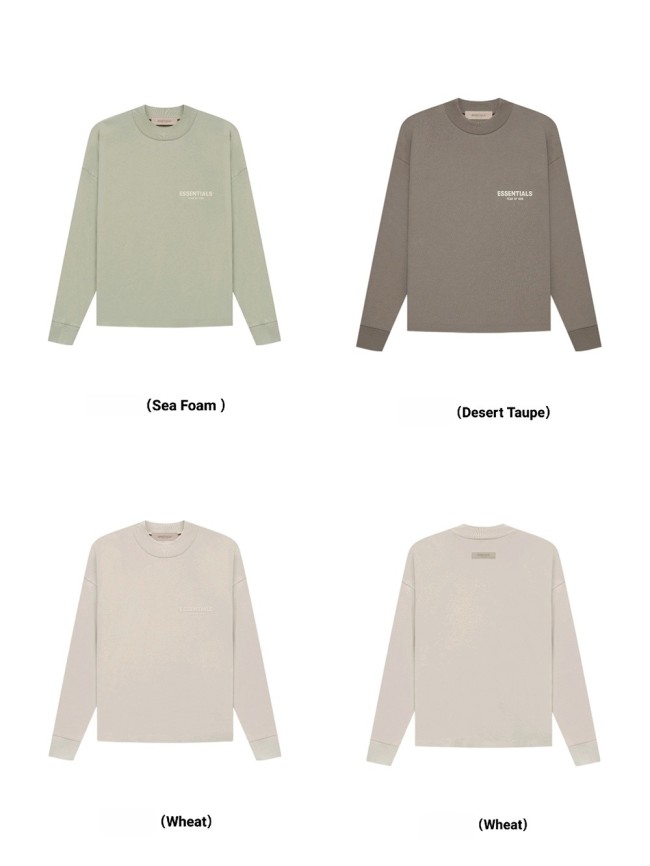 1:1 quality version 27968544 Beige Flocked Letter Long Sleeve T-Shirt 3 colors