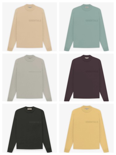 1:1 quality version 27968555 Stereoscopic Silicone Letter Long Sleeve T-Shirt 6 colors