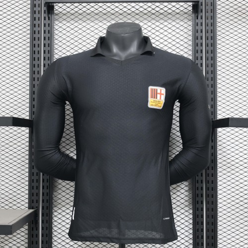 2024/2025 Long Sleeve Player Version AC Milan 125th Anniversary Black Soccer Jersey 1:1 Thai Quality