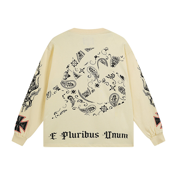 27971054 Burning Billboard Print Washed Long Sleeve T-Shirt 3 colors