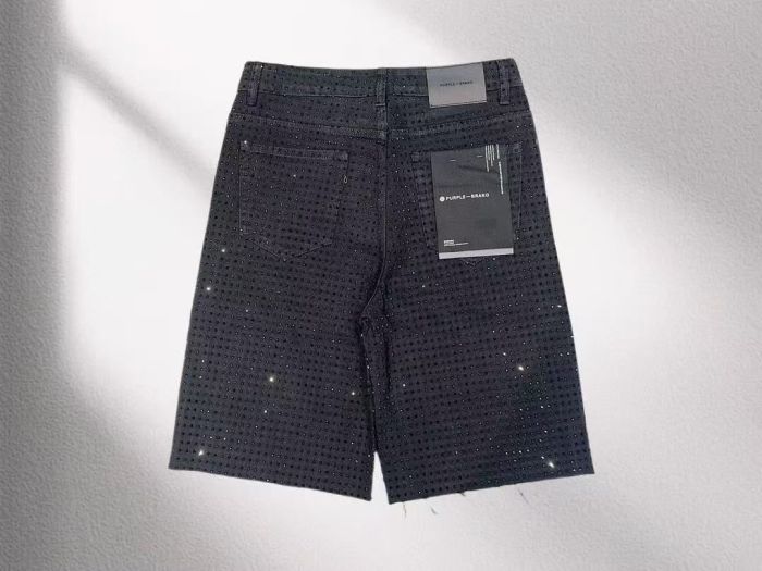 [50% Off]Purple Brand 1:1 quality version Black Diamond Denim Shorts 27940112