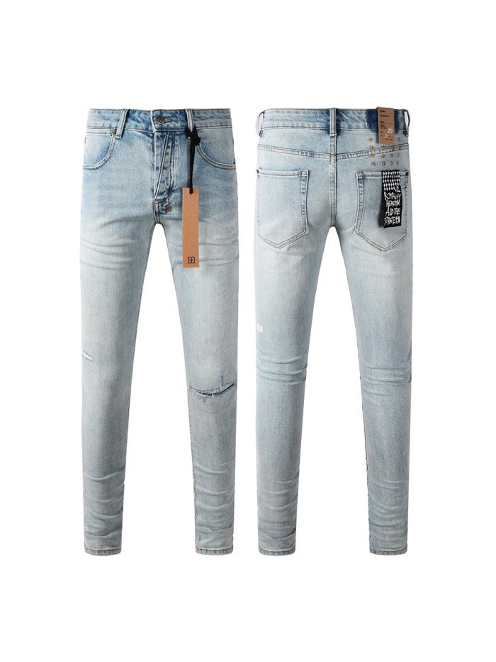 1:1 quality version 27970602 Knee Ripped and Rubbed Jeans
