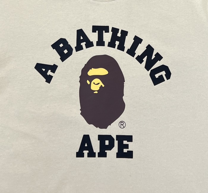 1:1 quality version 27972615 Ape Small Head Letter Print Tee 4 colors