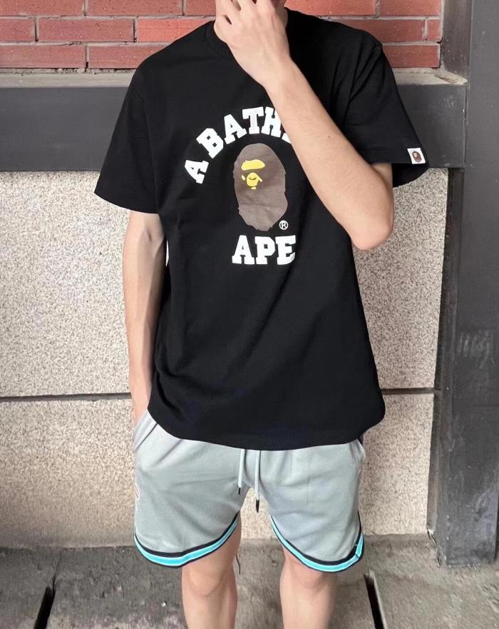 1:1 quality version 27972615 Ape Small Head Letter Print Tee 4 colors