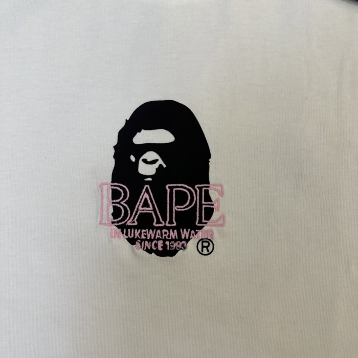 1:1 quality version 27972603 Embroidered Pink Letter Print Tee 2 colors