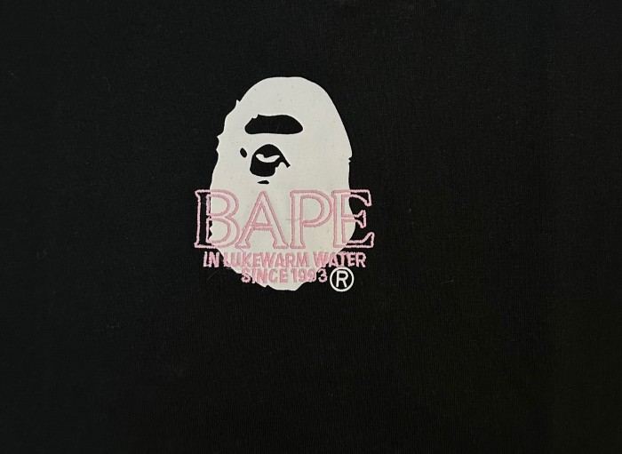 1:1 quality version 27972603 Embroidered Pink Letter Print Tee 2 colors