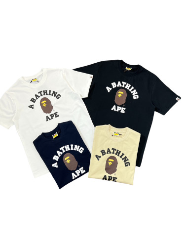 1:1 quality version 27972615 Ape Small Head Letter Print Tee 4 colors