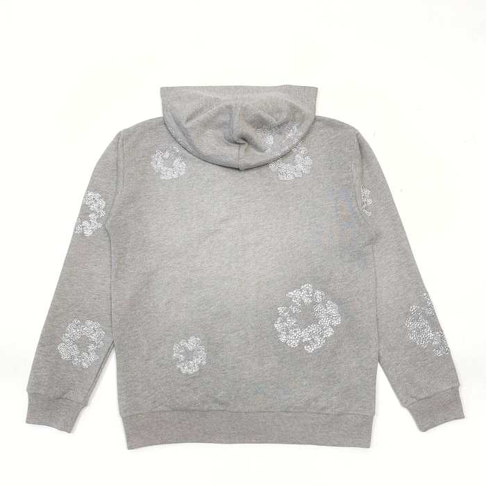 1:1 quality version 27956088 Rhinestone Flower Zipper Hoodie & Sweatpants Set 3 colors