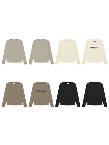 1:1 quality version 27977290 Back Silicone Lettering Long Sleeve T-Shirt 4 colors