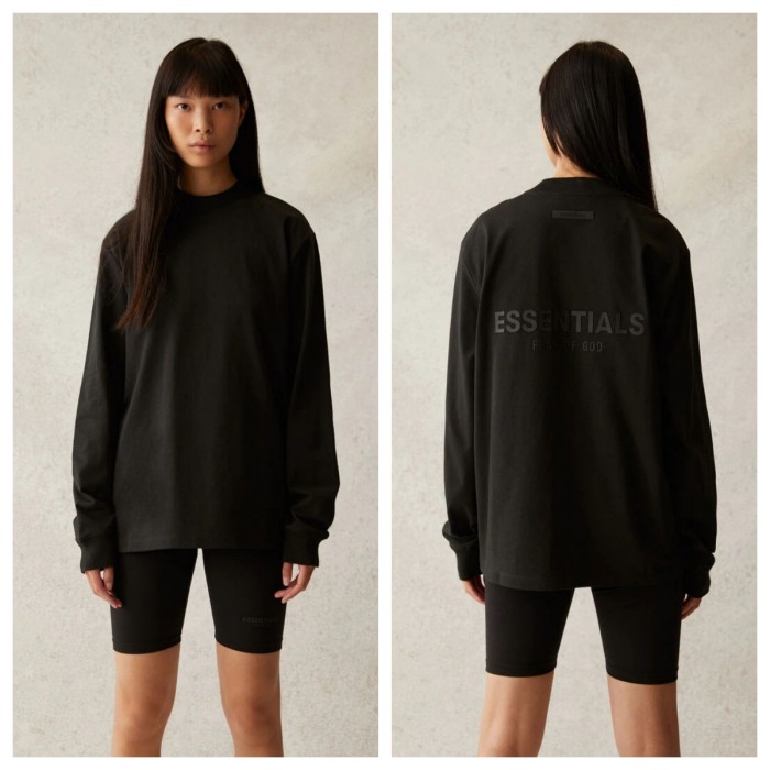 [buy more save more][Big & Tall for weights up to 220 lbs]1:1 quality version 27977290 Back Silicone Lettering Long Sleeve T-Shirt 4 colors