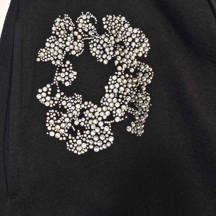 1:1 quality version 27956088 Rhinestone Flower Zipper Hoodie & Sweatpants Set 3 colors