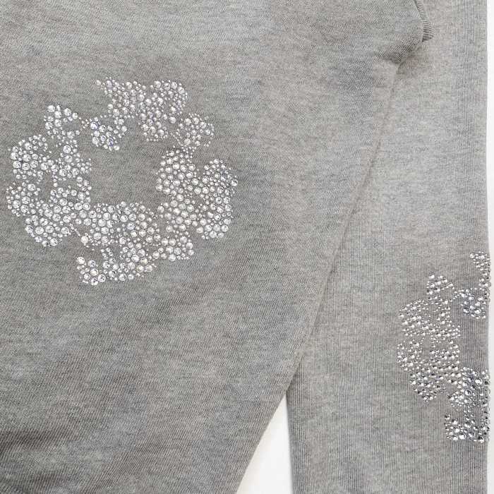 1:1 quality version 27956088 Rhinestone Flower Zipper Hoodie & Sweatpants Set 3 colors