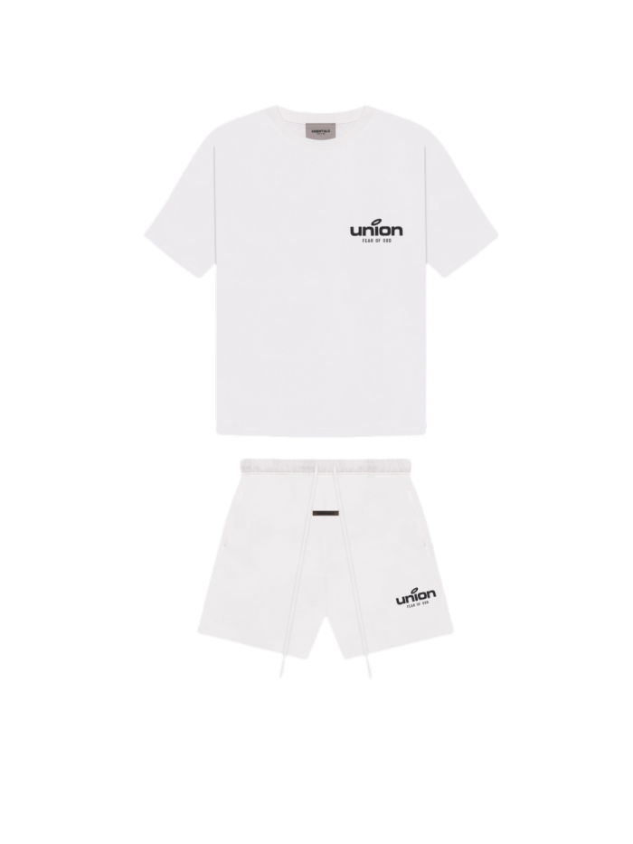 [Big & Tall for weights up to 220 lbs]1:1 quality version 27983630 Co-branded Silicone Letter Tee & Shorts Set 3 colors