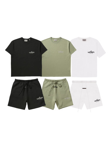 1:1 quality version 27983630 Co-branded Silicone Letter Tee & Shorts Set 3 colors