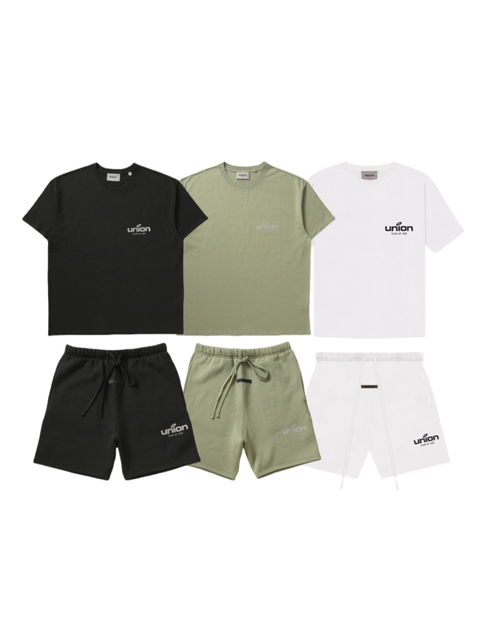 [Big & Tall for weights up to 220 lbs]1:1 quality version 27983630 Co-branded Silicone Letter Tee & Shorts Set 3 colors