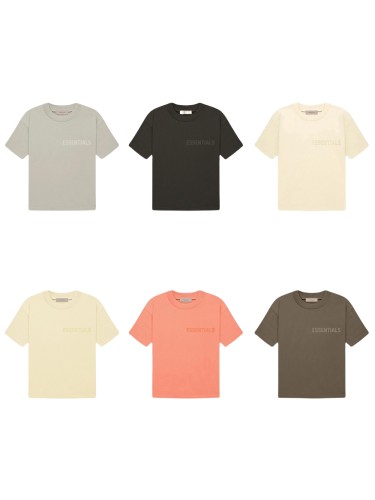 1:1 quality version 27983537 ESS Flocked Letter tee 6 colors