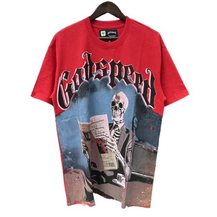 27986248 Watch Newspaper Skull Print Tee 3 colors