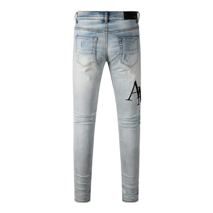 1:1 quality version 27986304 Black and White Letter Embroidered Jeans