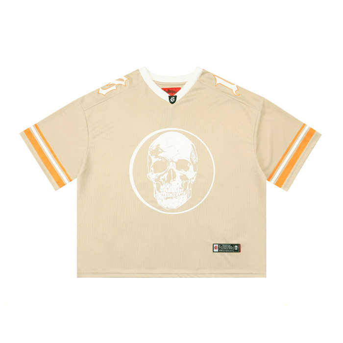[Buy Two Get One Free]Skull Print Mesh Quick Dry Jersey Tee 6 colors
