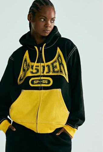 1:1 quality version 27986308 Colorblock Zipper hoodie 2 colors
