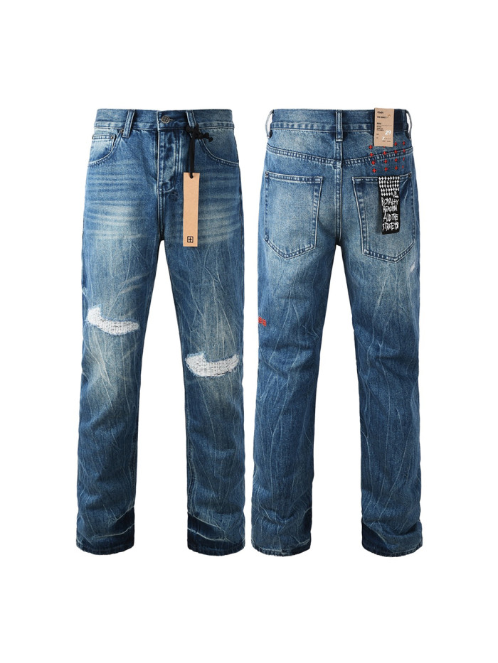 1:1 quality version 27986281 Textured Ripped Jeans